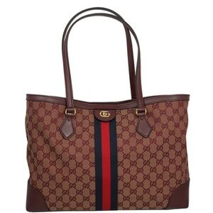 Gucci Tote Bag Ophidia GG Canvas Burgundy